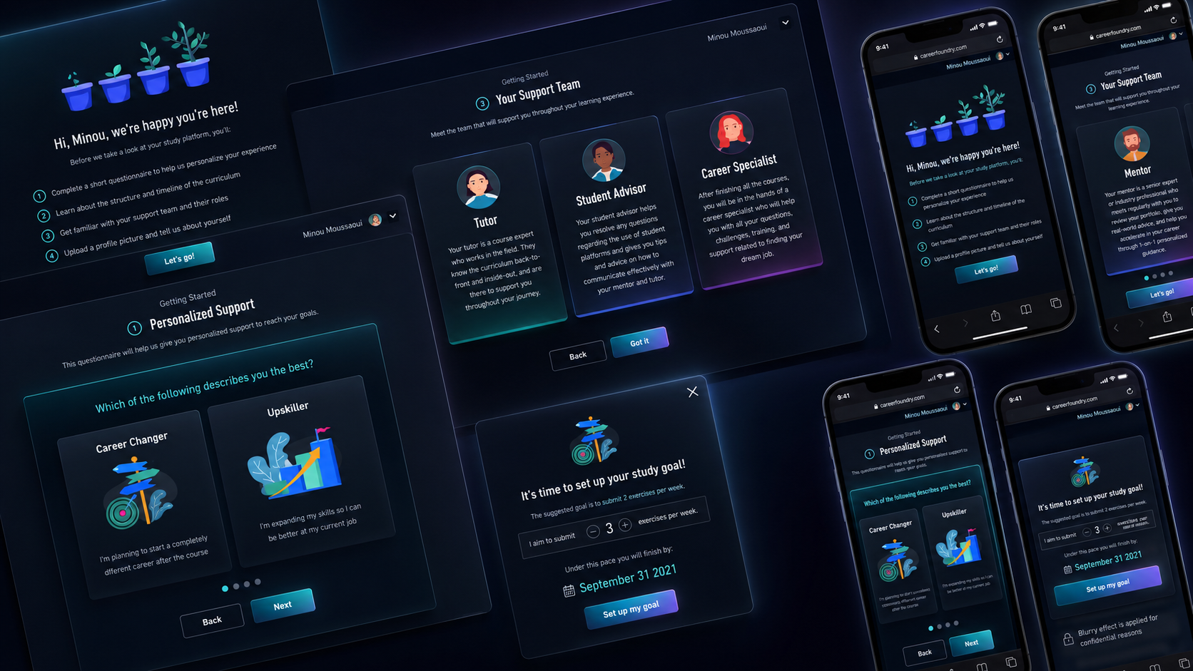 Final onboarding flow designs